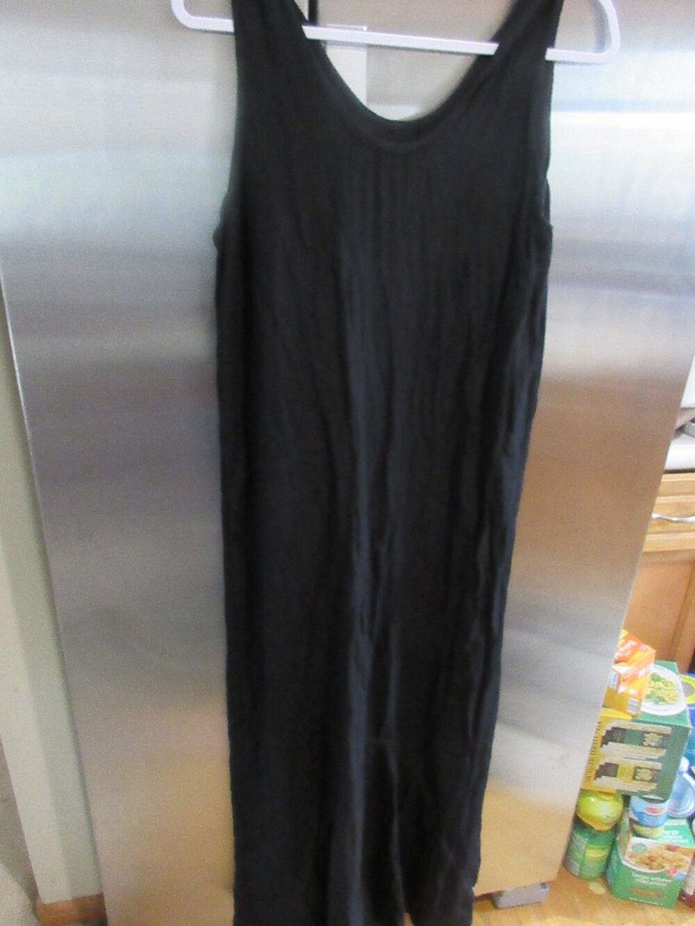 Flax By Jeanne Engelhart Black Sleeveless Maxi knit  Dress - rayon S